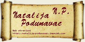 Natalija Podunavac vizit kartica